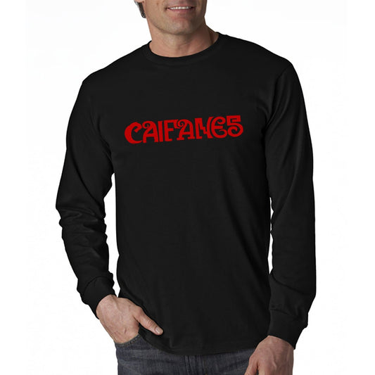 Rock en español Caifanes text long sleeve mens t-shirt