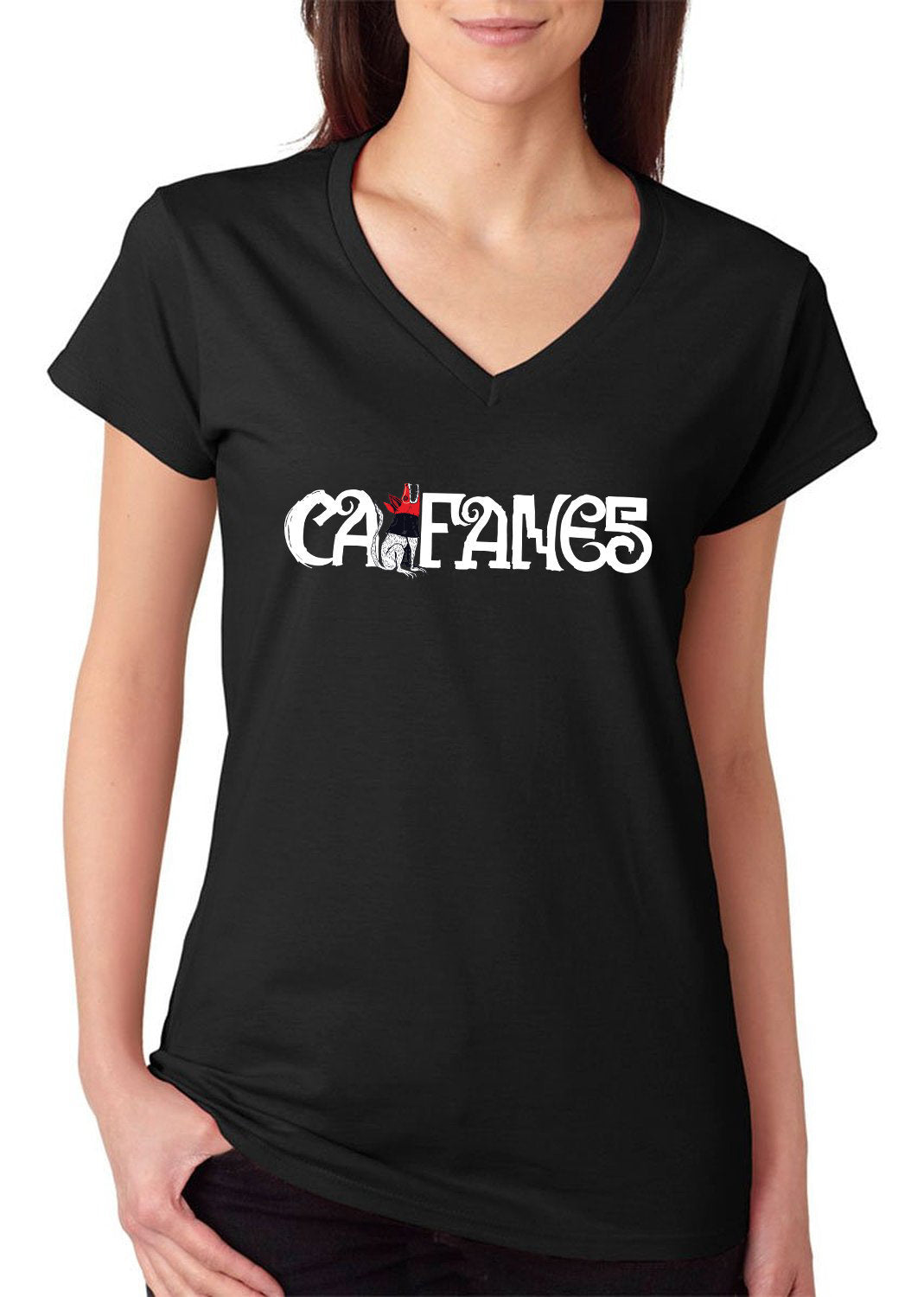 Rock en español caifanes caifan head text women's v-neck t-shirt