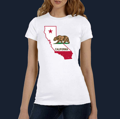 California Republic State Outline Women's Missy T-Shirt