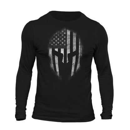 American Spartan B&W USA Patriotic Tactical Men's Long Sleeve T-Shirt