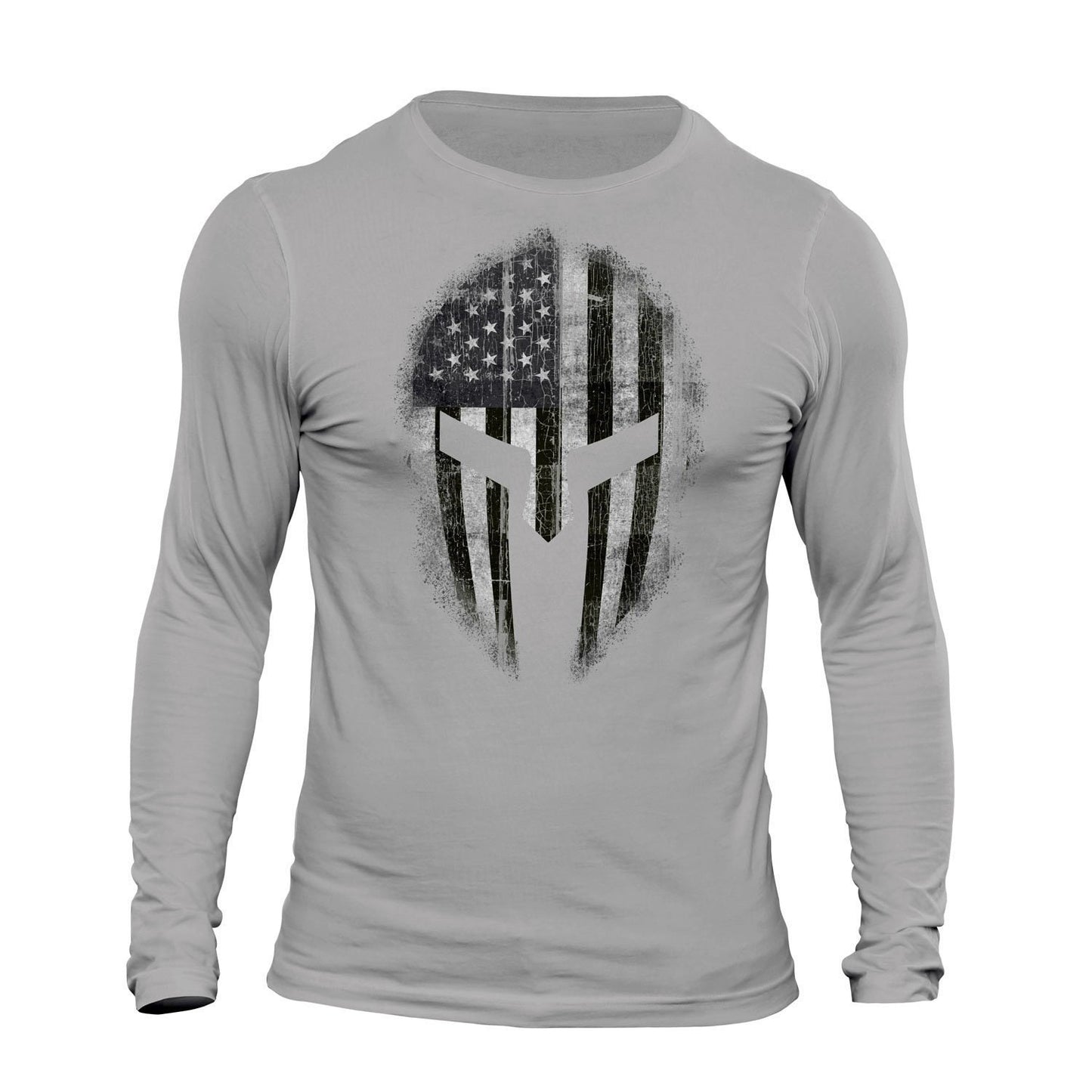 American Spartan B&W USA Patriotic Tactical Men's Long Sleeve T-Shirt