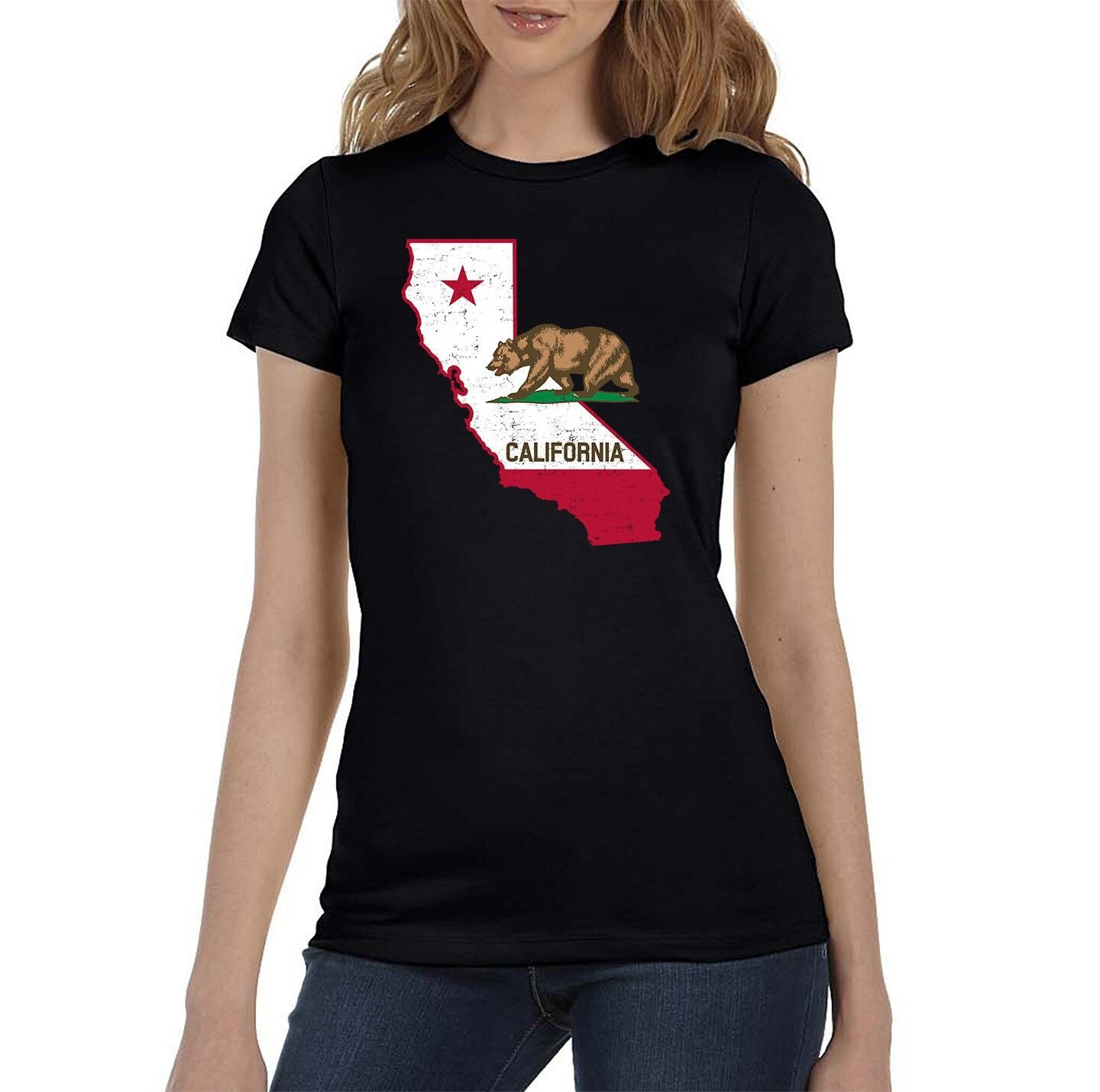 California Republic State Outline Women's Missy T-Shirt