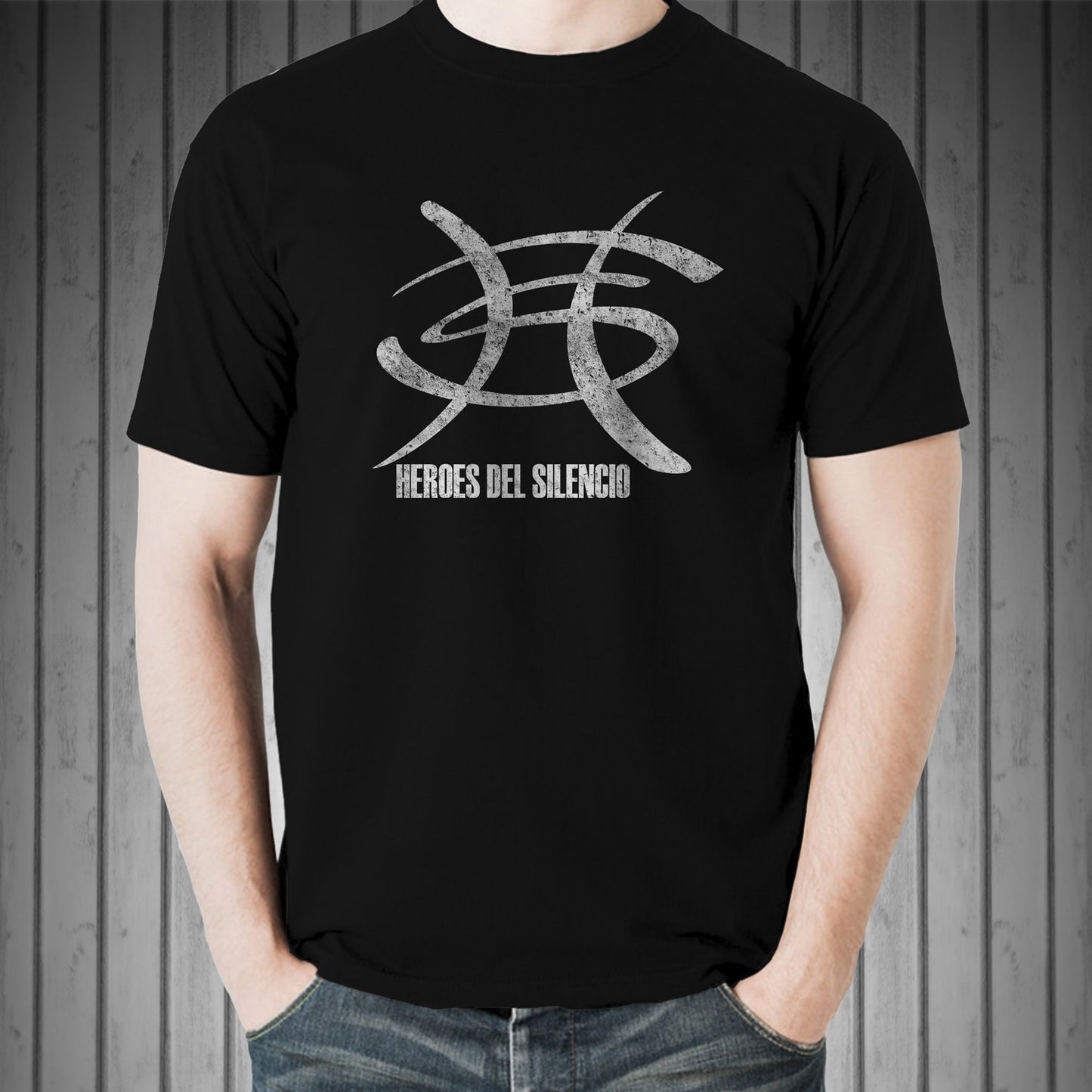 Heroes Del Silencio Bunbury Distressed Logo C T-Shirt