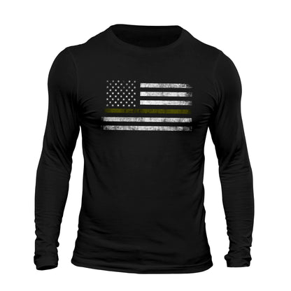 Thin Green Line Flag USA Army  Long Sleeve Men's T-Shirt