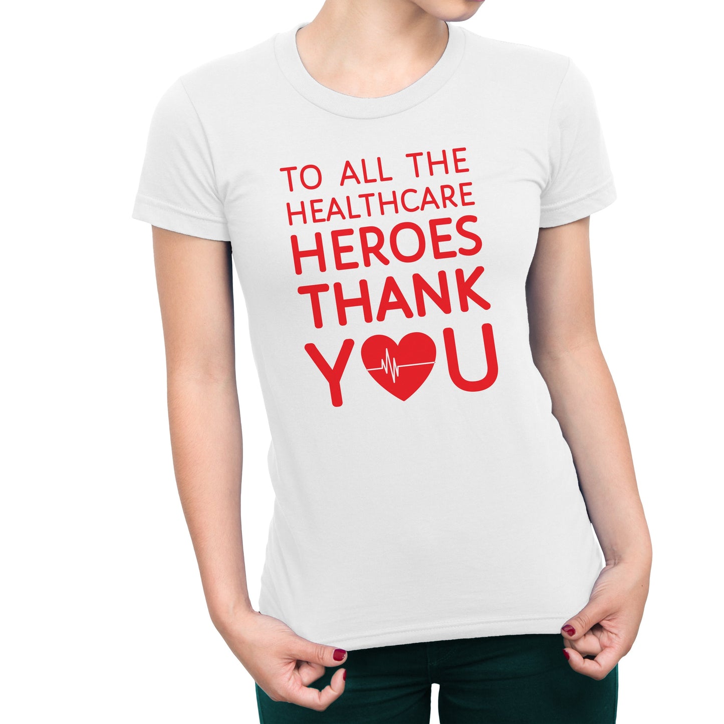 Thank You Healthcare Workers Doctor Nurse Women's Missy T-Shirt