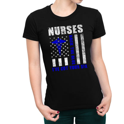 Nurses Back The Blue I've Got Your Six Women's T-Shirt