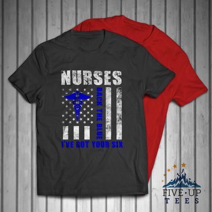 Nurses Back The Blue I've Got Your Six Men's T-shirt