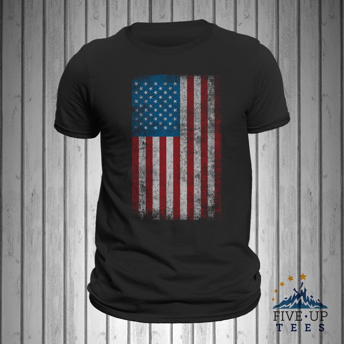 United States of America Patriotic Vertical Flag Men's T-shirt