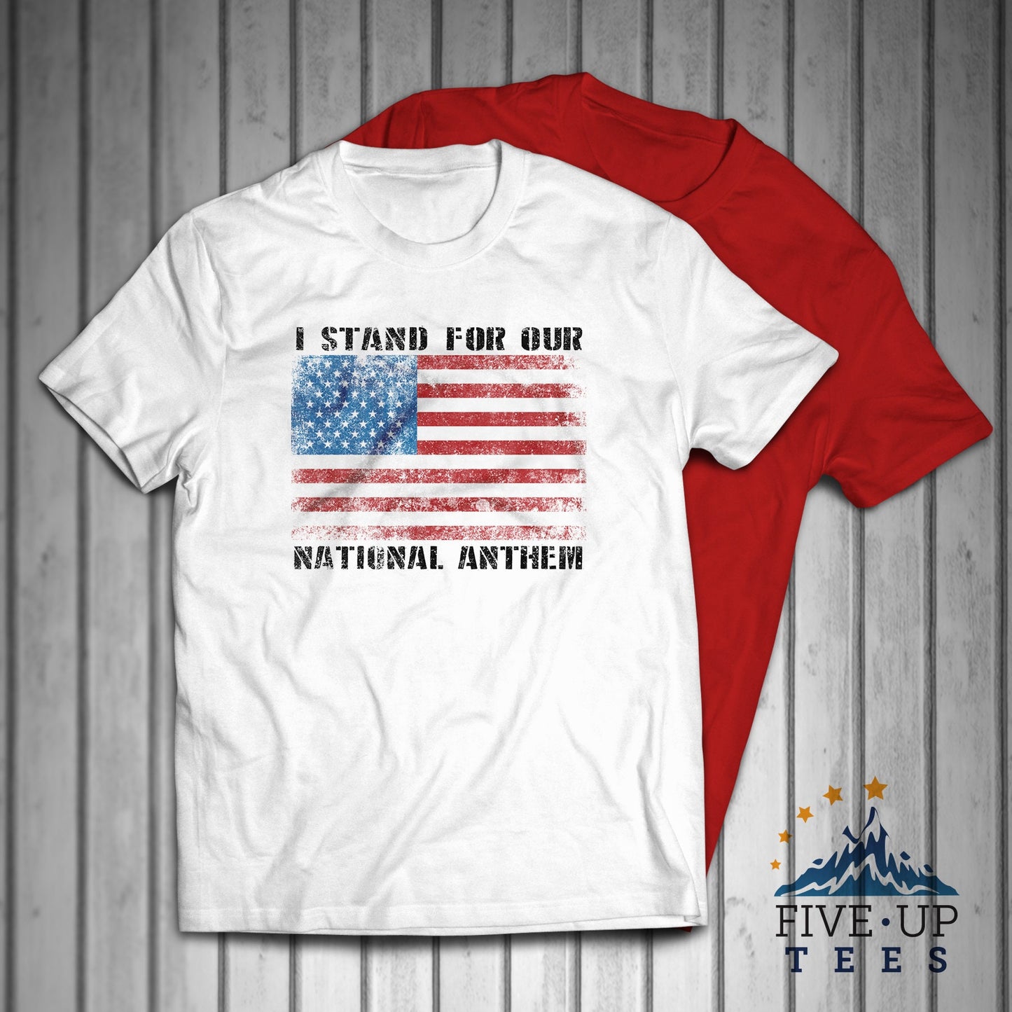 I Stand for Our National Anthem USA Flag Patriotic Men's T-shirt