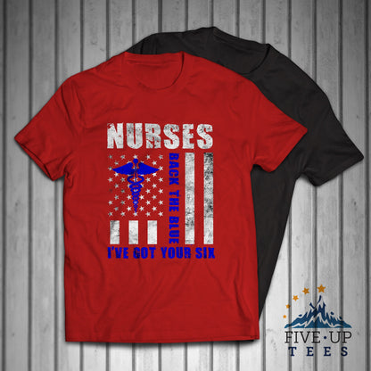 Nurses Back The Blue I've Got Your Six Men's T-shirt