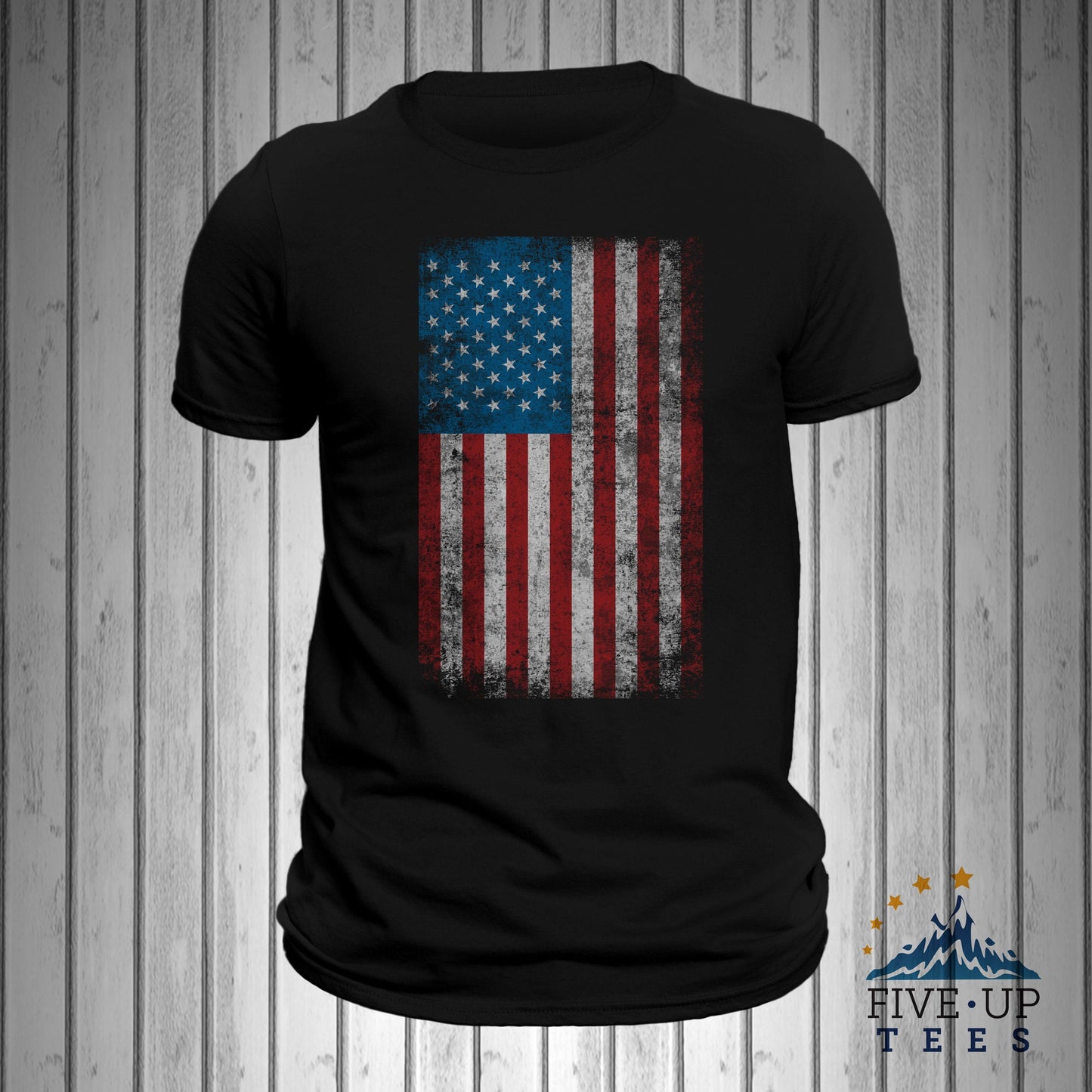 United States of America Patriotic Vertical Flag Men's T-shirt