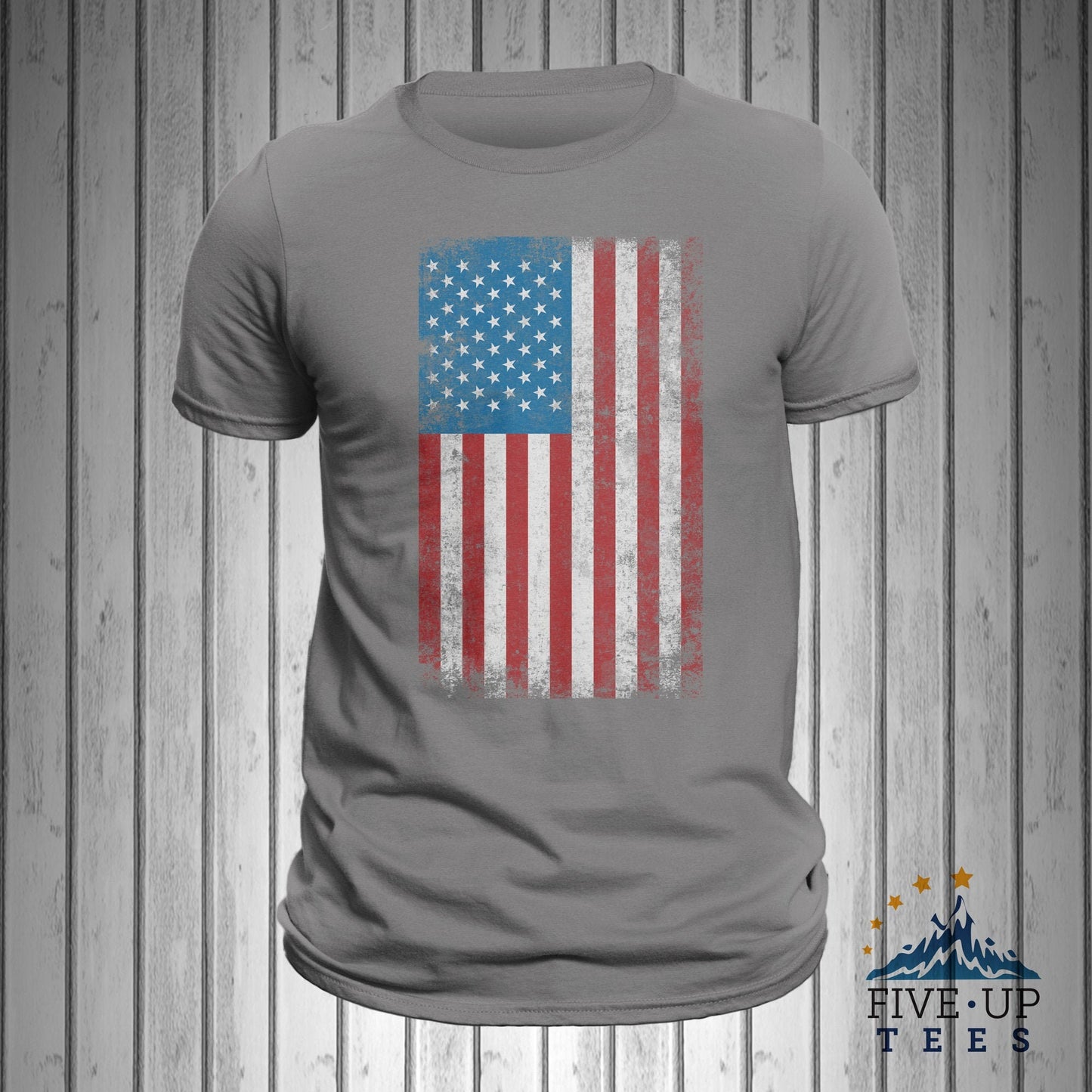 United States of America Patriotic Vertical Flag Men's T-shirt