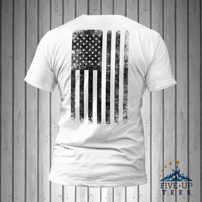 United States of America Distressed Black Vertical USA Flag T-Shirt