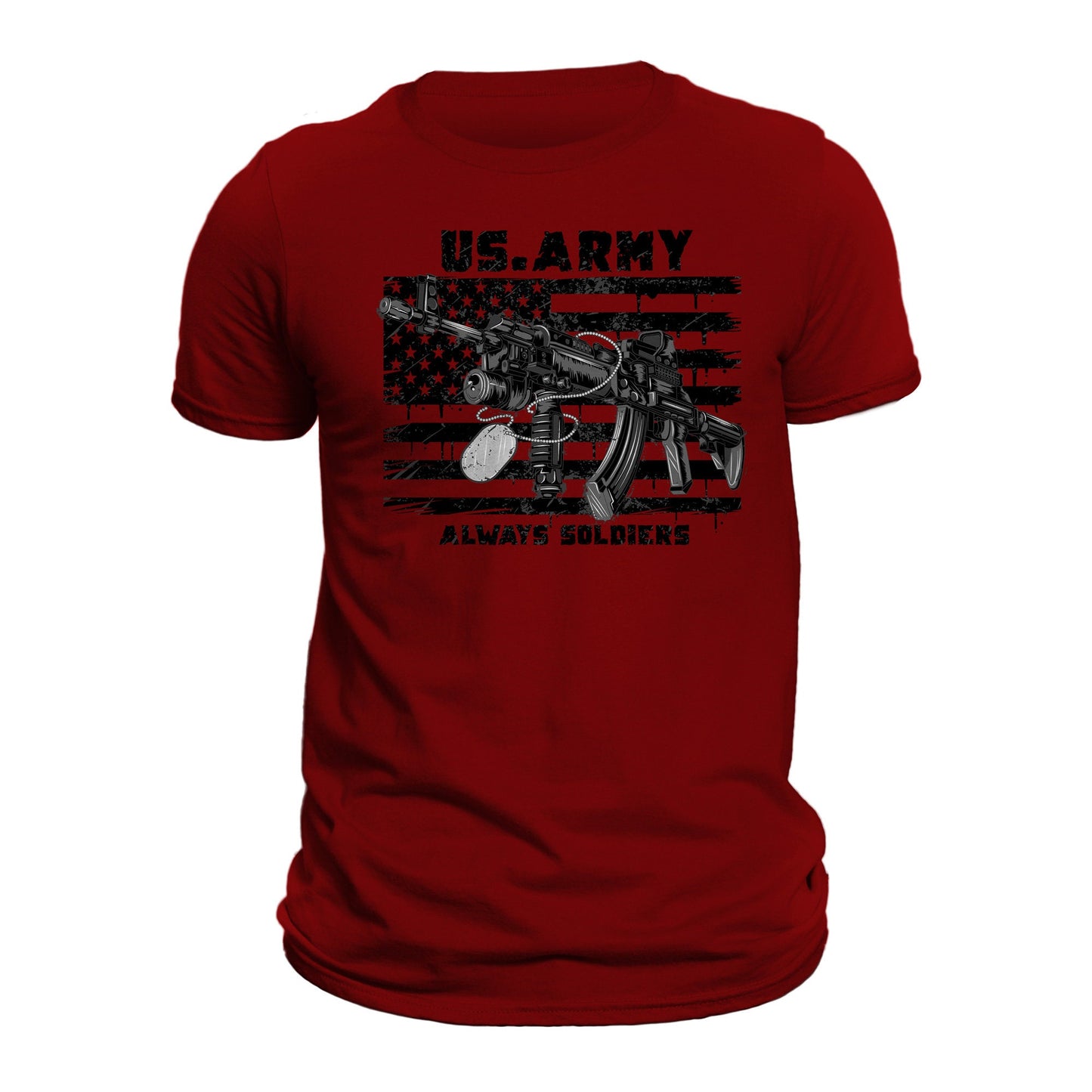 US Army Always Soldiers B&W Design Military Veteran Men's T-Shirt