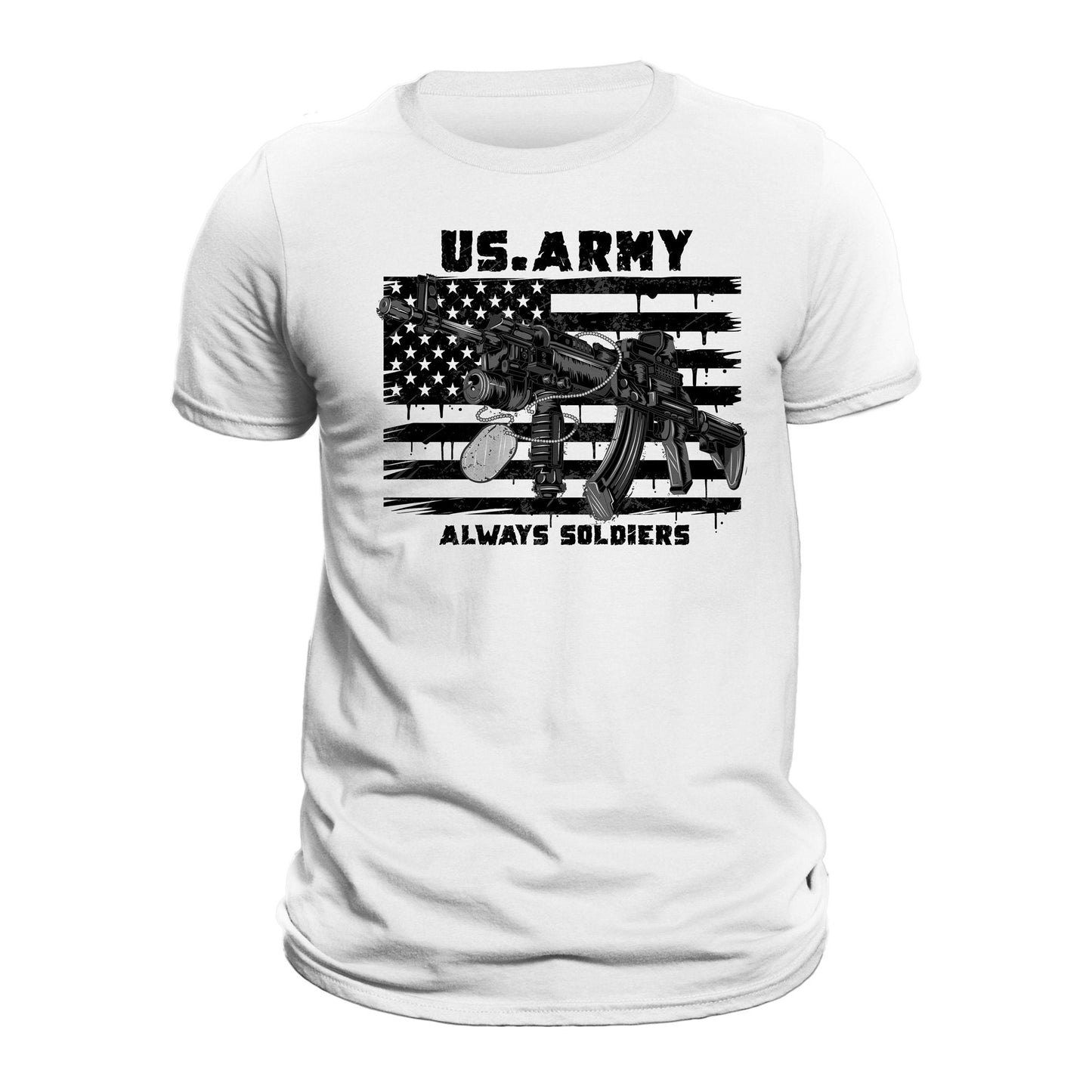 US Army Always Soldiers B&W Design Military Veteran Men's T-Shirt