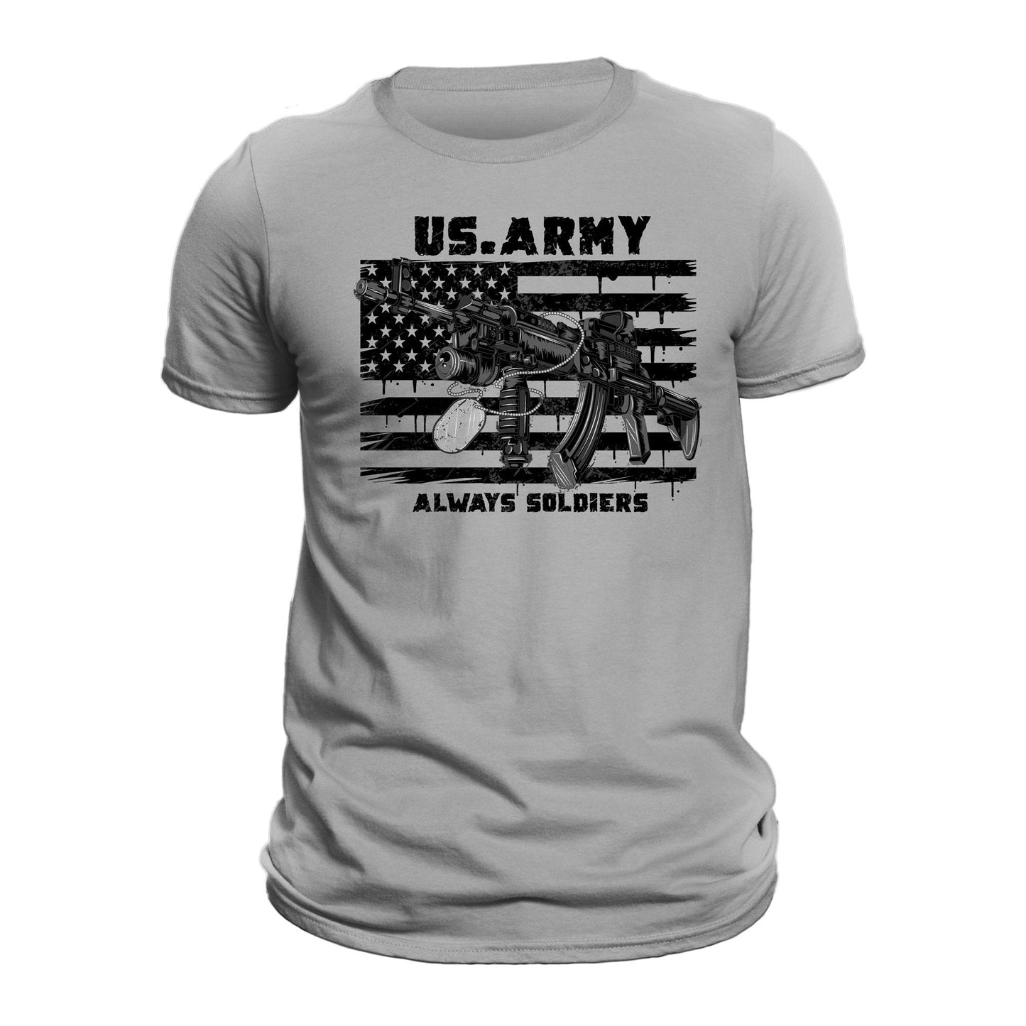 US Army Always Soldiers B&W Design Military Veteran Men's T-Shirt