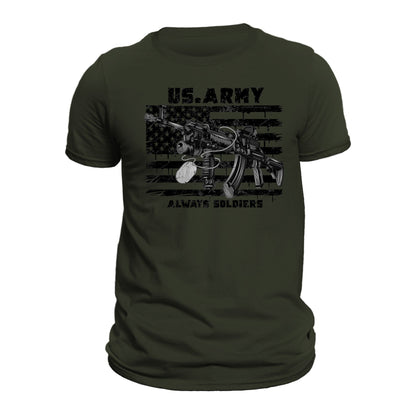 US Army Always Soldiers B&W Design Military Veteran Men's T-Shirt