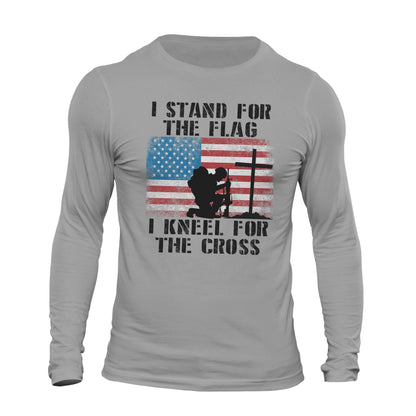 I Stand for the Flag I Kneel for the Cross Long Sleeve Mens T-Shirt