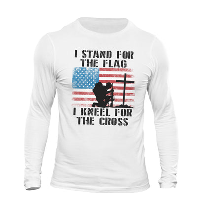 I Stand for the Flag I Kneel for the Cross Long Sleeve Mens T-Shirt