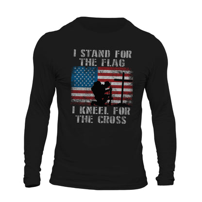 I Stand for the Flag I Kneel for the Cross Long Sleeve Mens T-Shirt