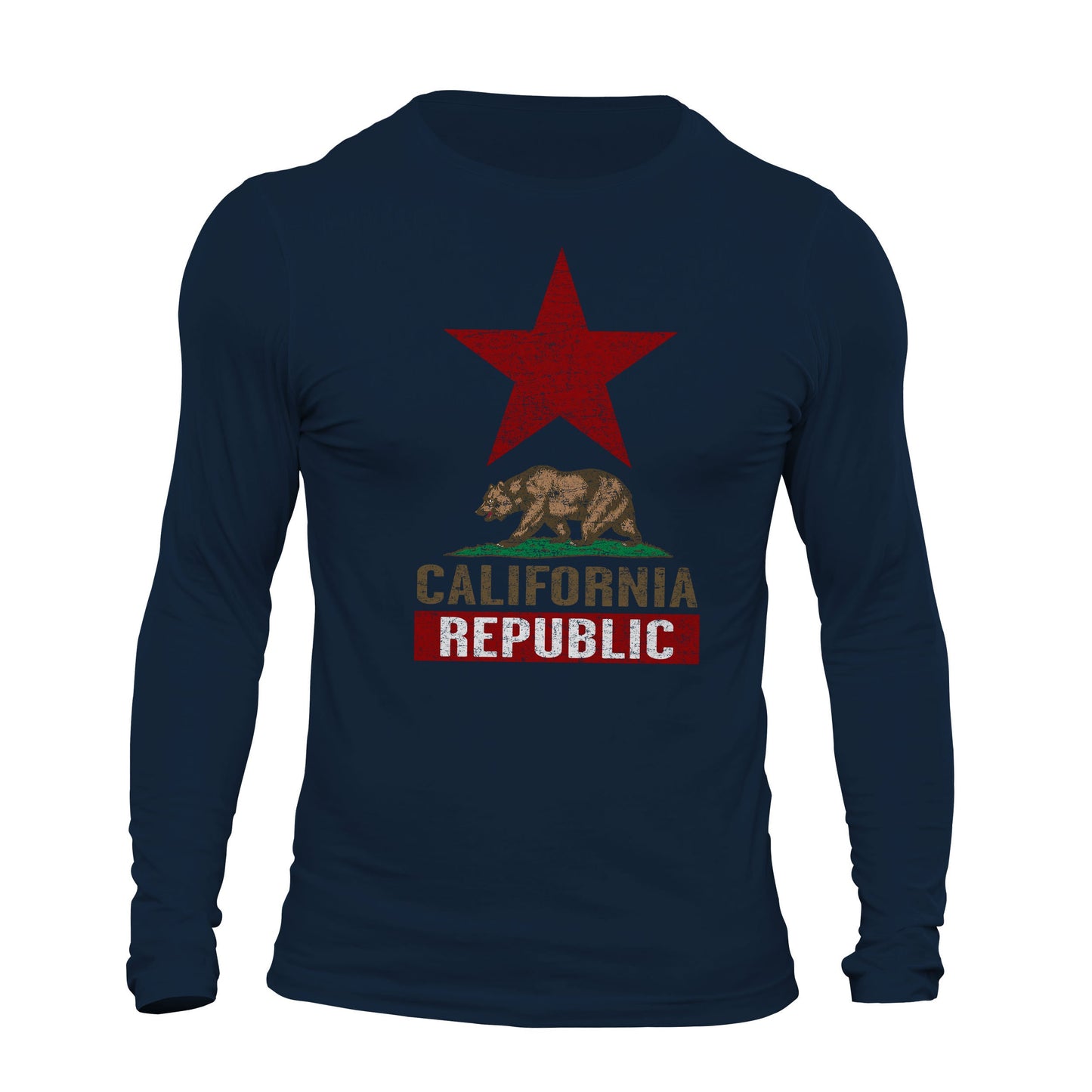 California Republic Top Star Long Sleeve Men's T-Shirt