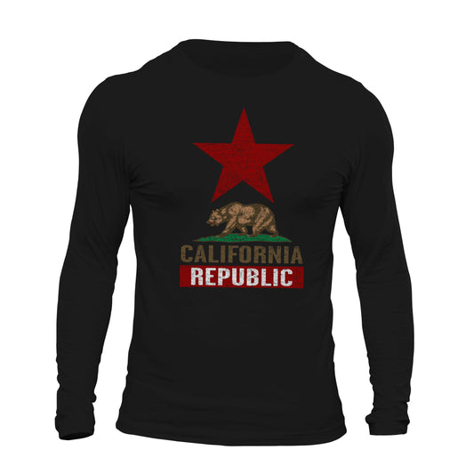 California Republic Top Star Long Sleeve Men's T-Shirt