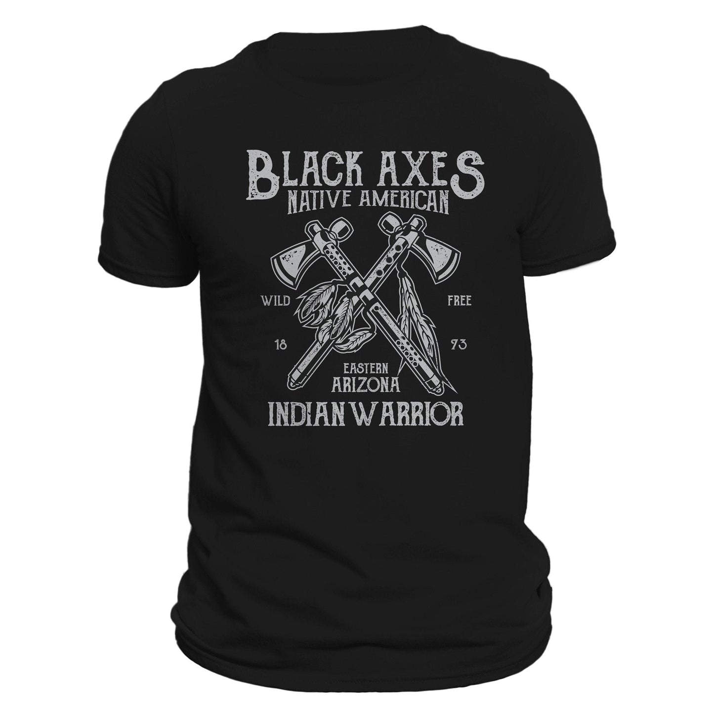 Black Axes Native American Indian Warrior Men's T-Shirt