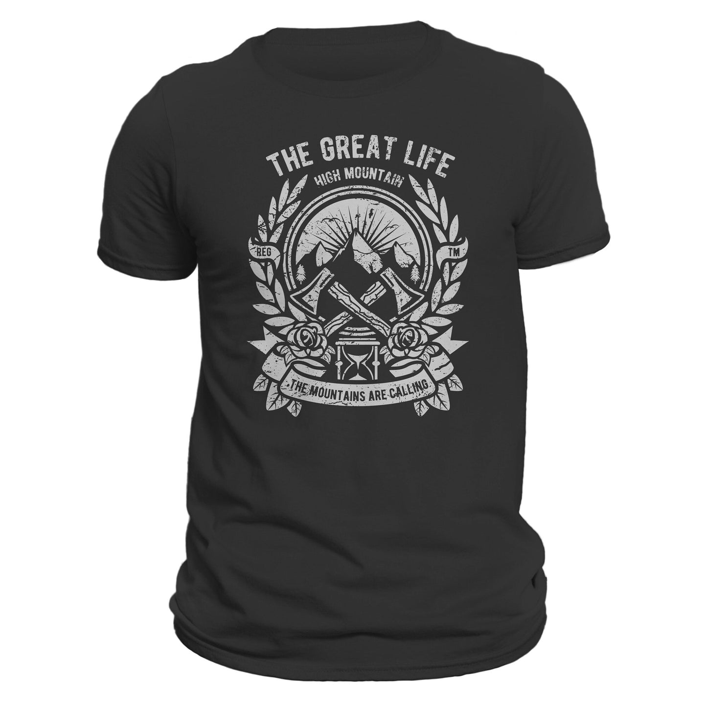 Hiking Camping The Great Life Outdoors Mountain Getaway Men's T-Shirt