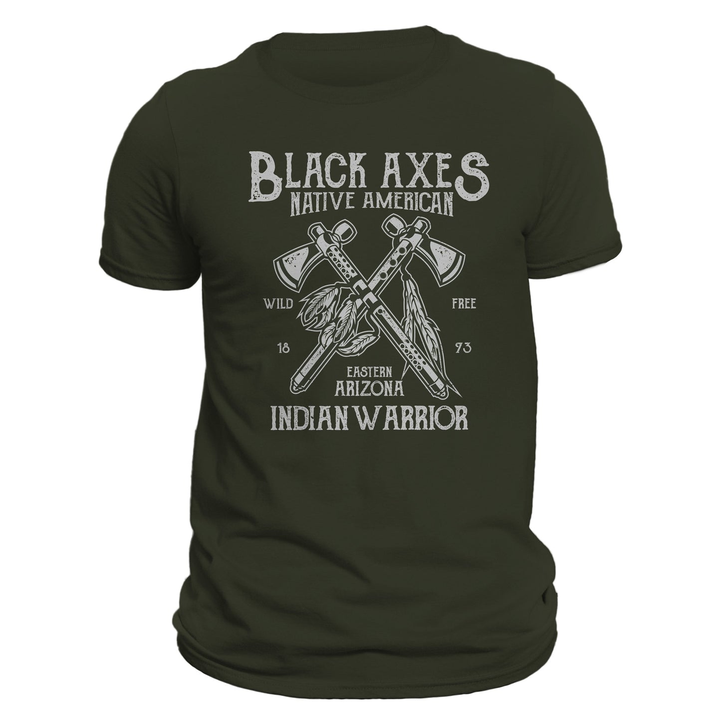 Black Axes Native American Indian Warrior Men's T-Shirt