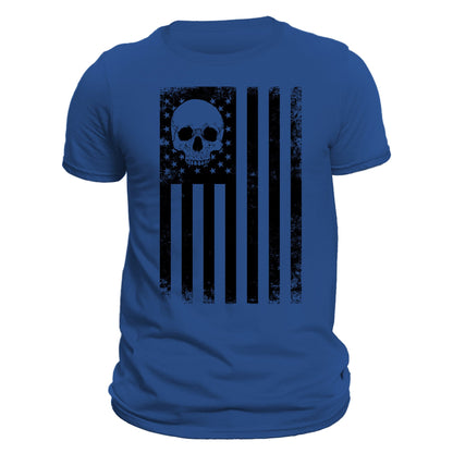 USA Black Vertical Flag With Skull Men's T-Shirt