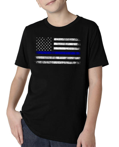 Police Thin Blue Line Flag Family T-Shirts