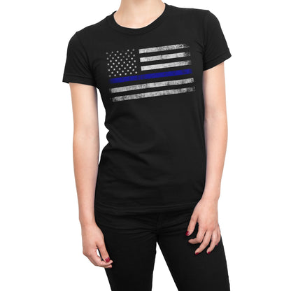 Police Thin Blue Line Flag Family T-Shirts