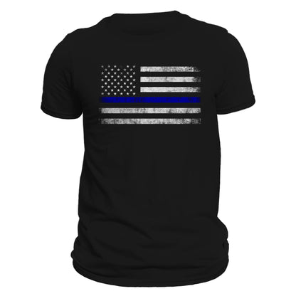 Police Thin Blue Line Flag Family T-Shirts