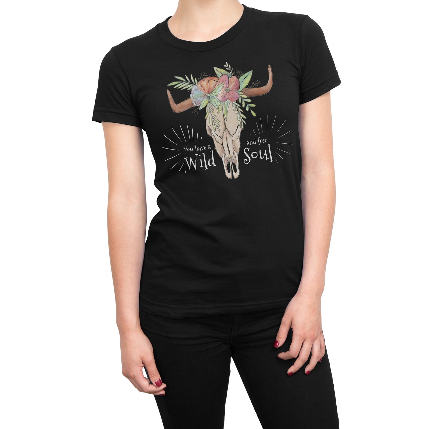 Wild and Free Soul Cow Skull Women's T-Shirt