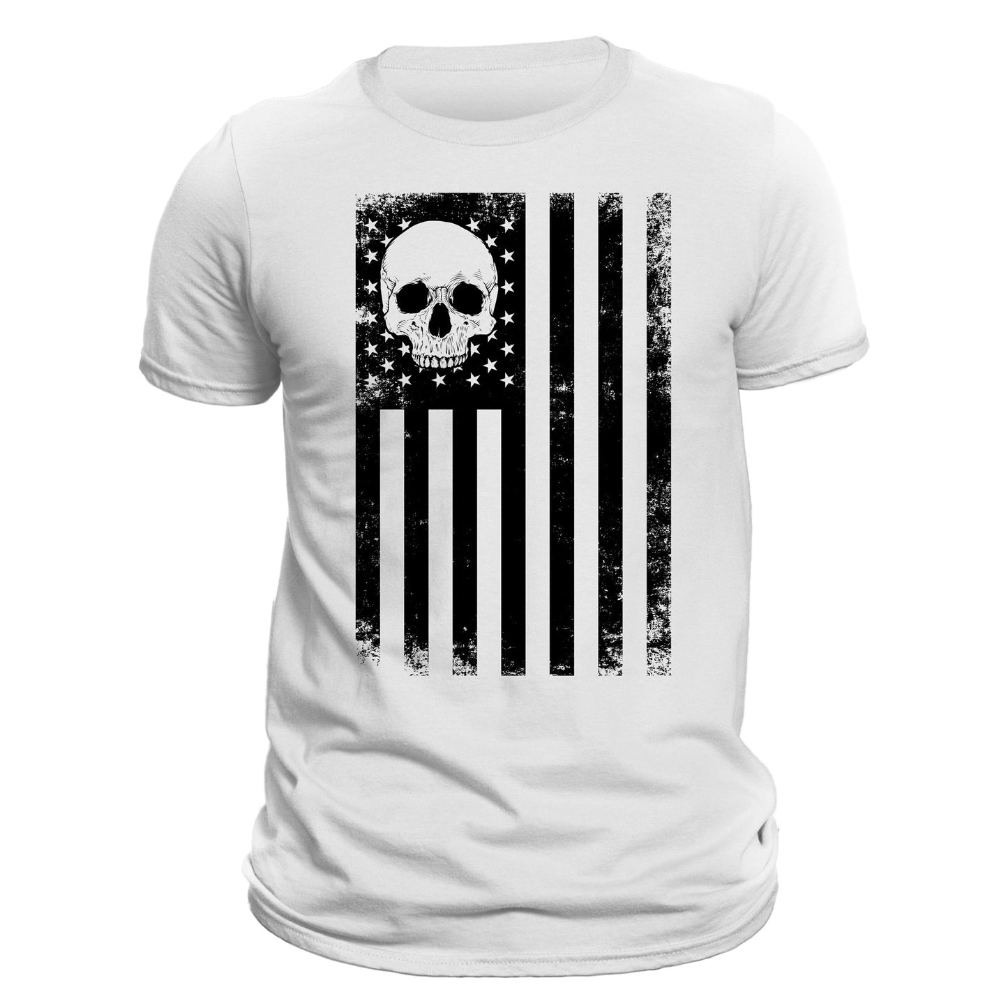 USA Black Vertical Flag With Skull Men's T-Shirt