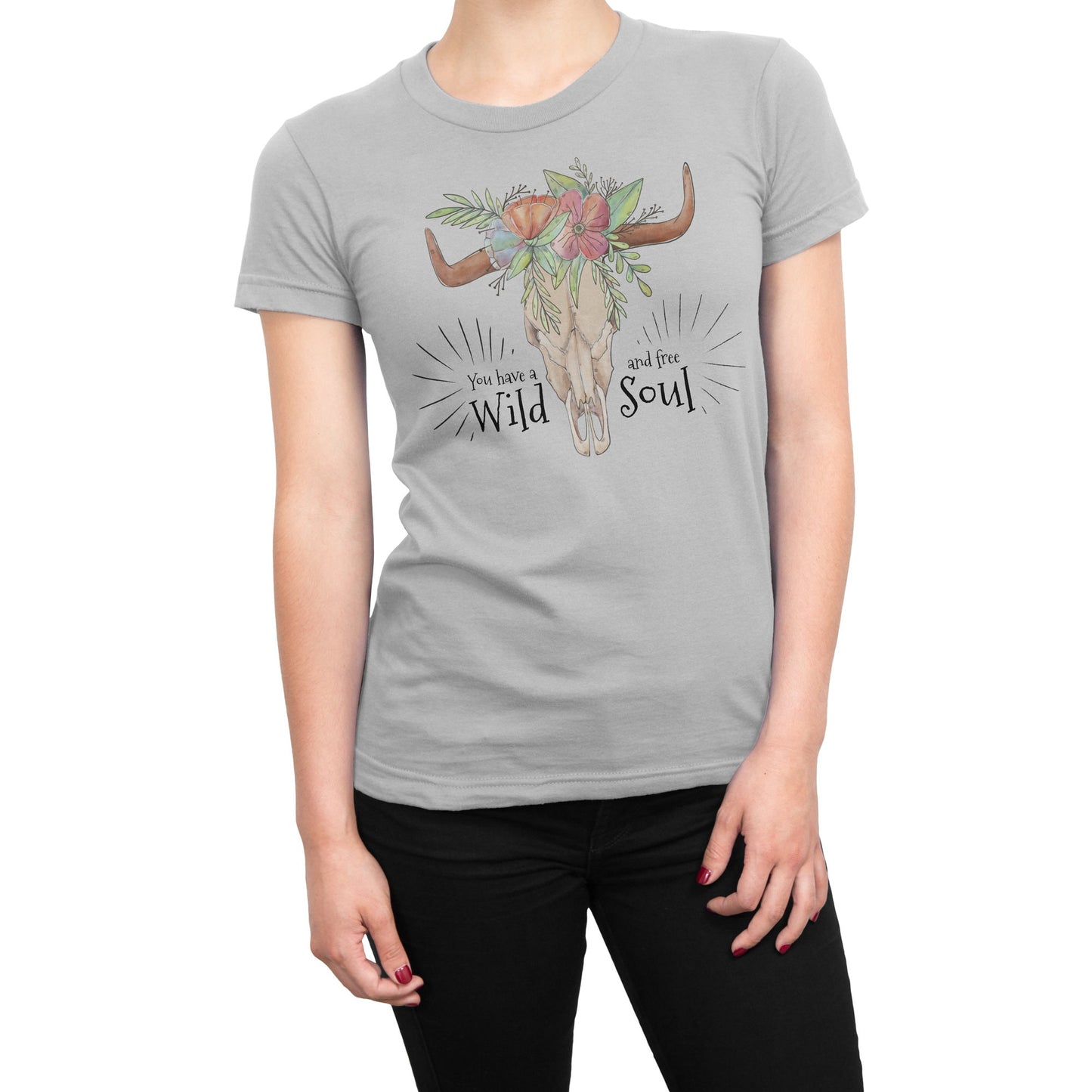 Wild and Free Soul Cow Skull Women's T-Shirt