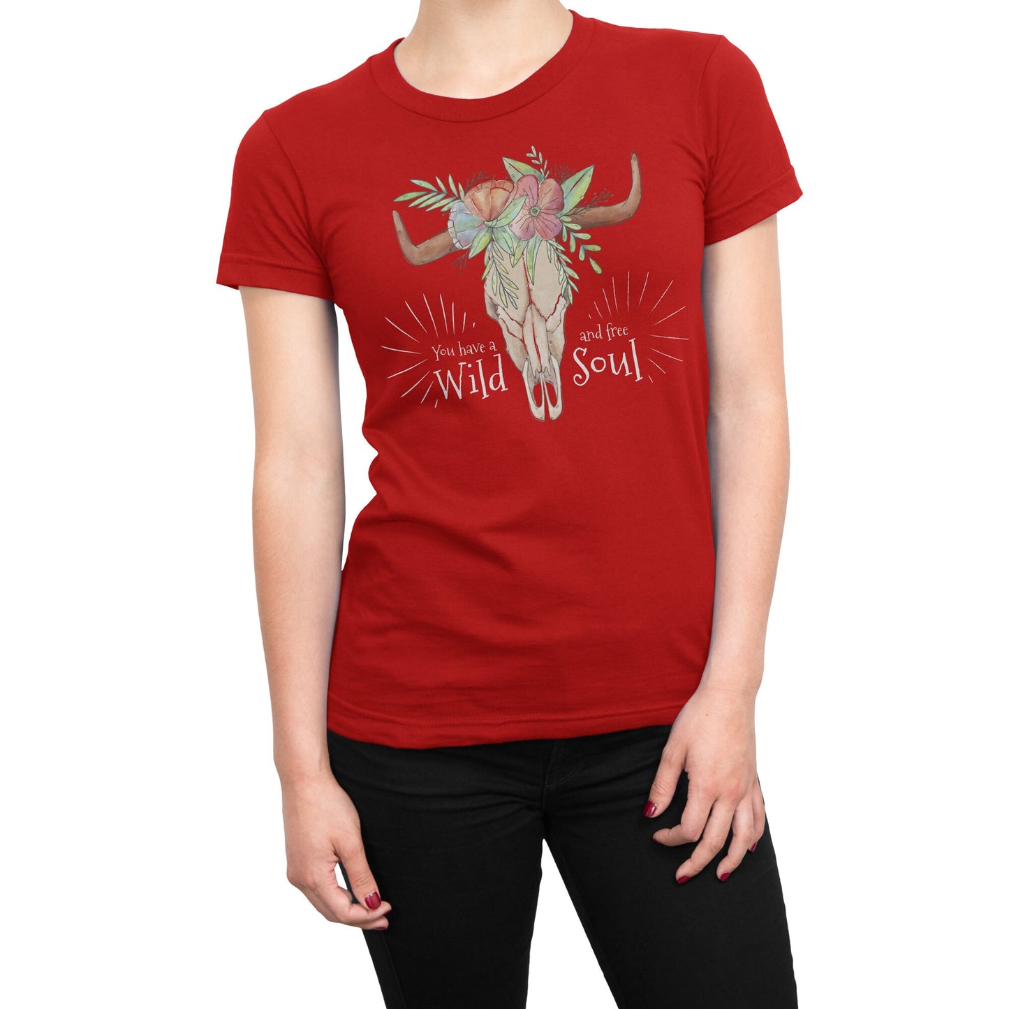 Wild and Free Soul Cow Skull Women's T-Shirt