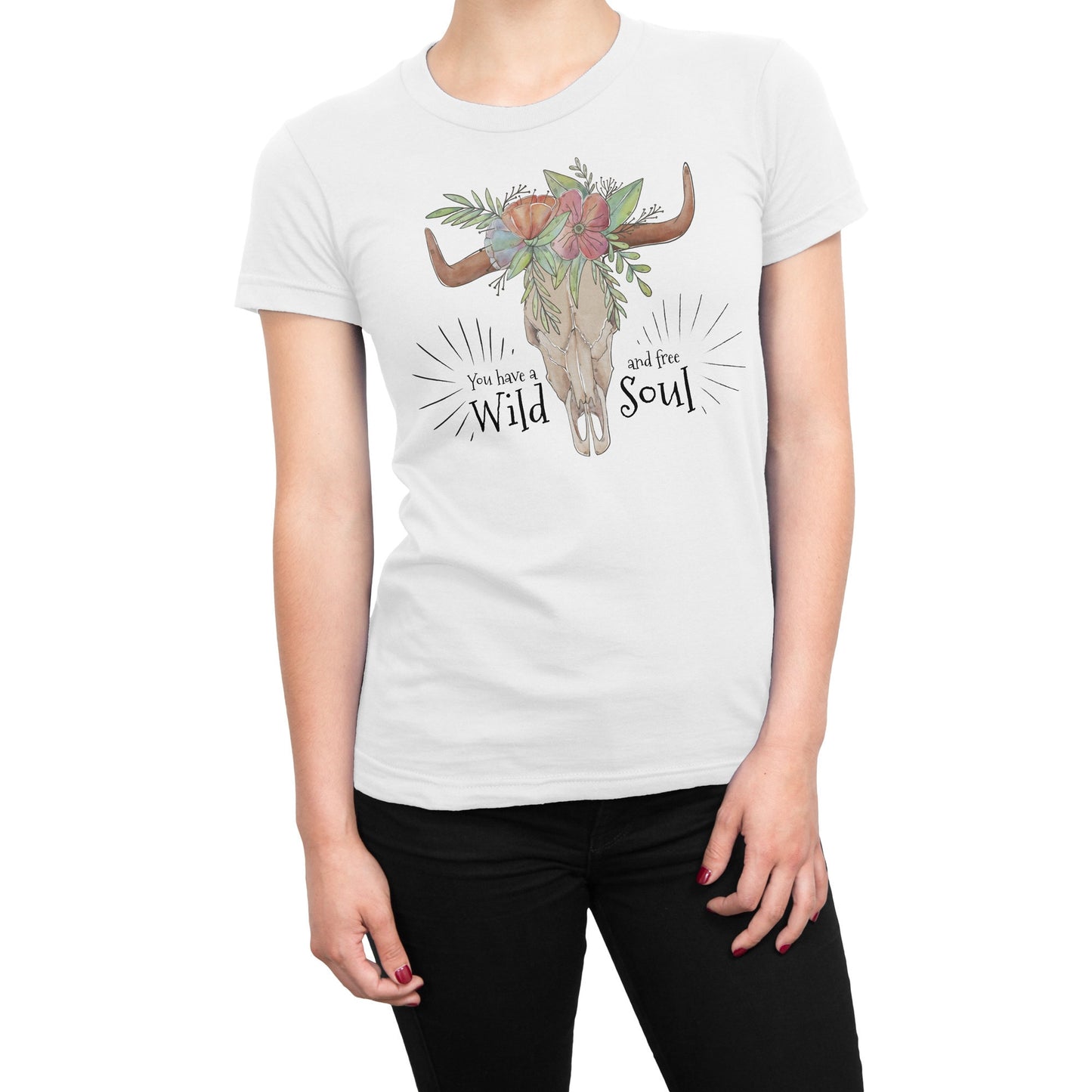 Wild and Free Soul Cow Skull Women's T-Shirt