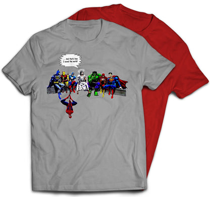 Jesus & Superheroes Original And That's How I Saved The World T-Shirt