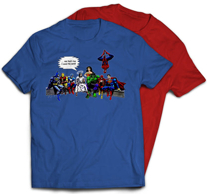 Jesus Superheroes And That's How I Saved The World T-Shirt