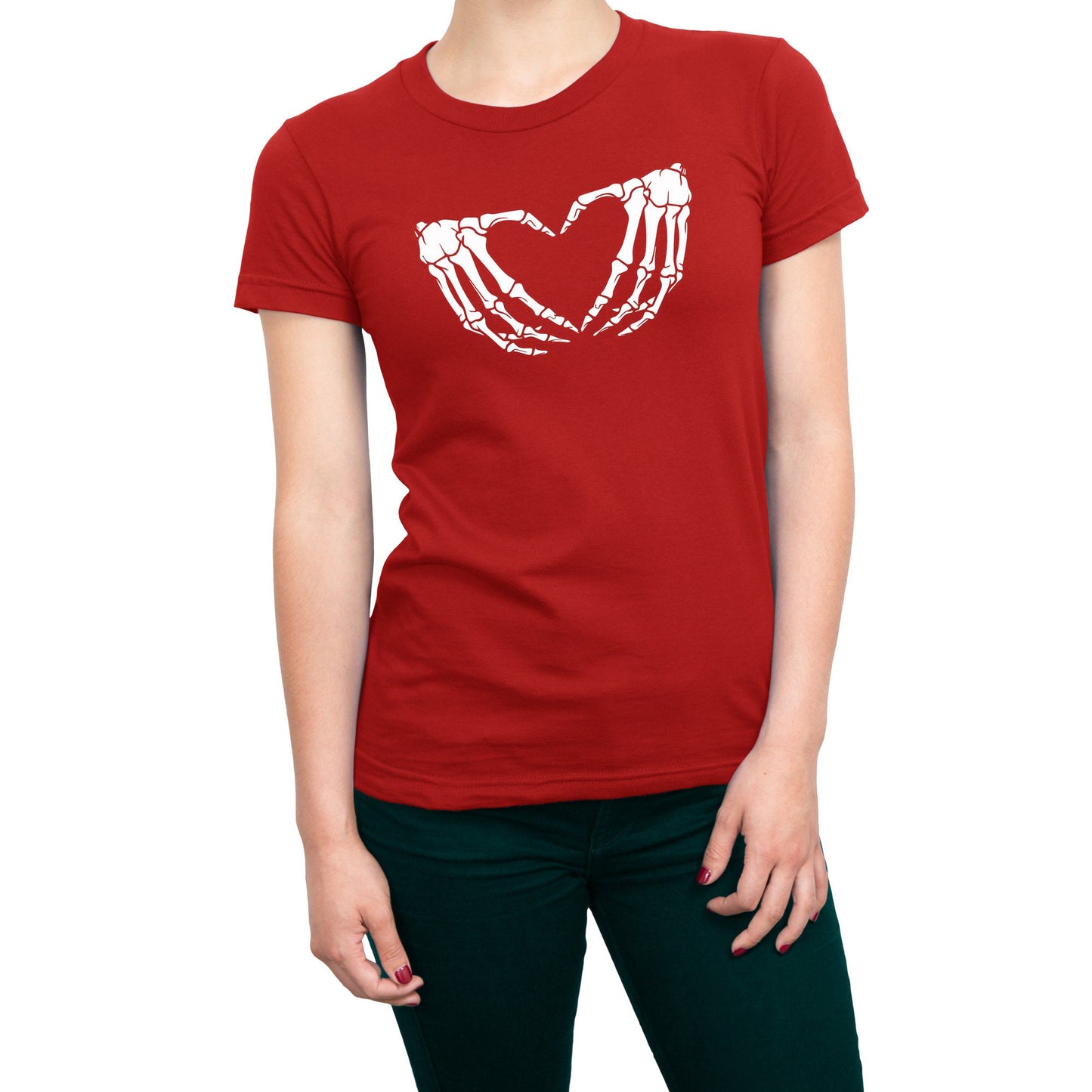 Halloween Skeleton Hand Heart Women's T-Shirt