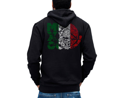 Mexico Tricolor Graphic Hoodie - Sueter Con Capucha y Grafica Tricolor De Mexico