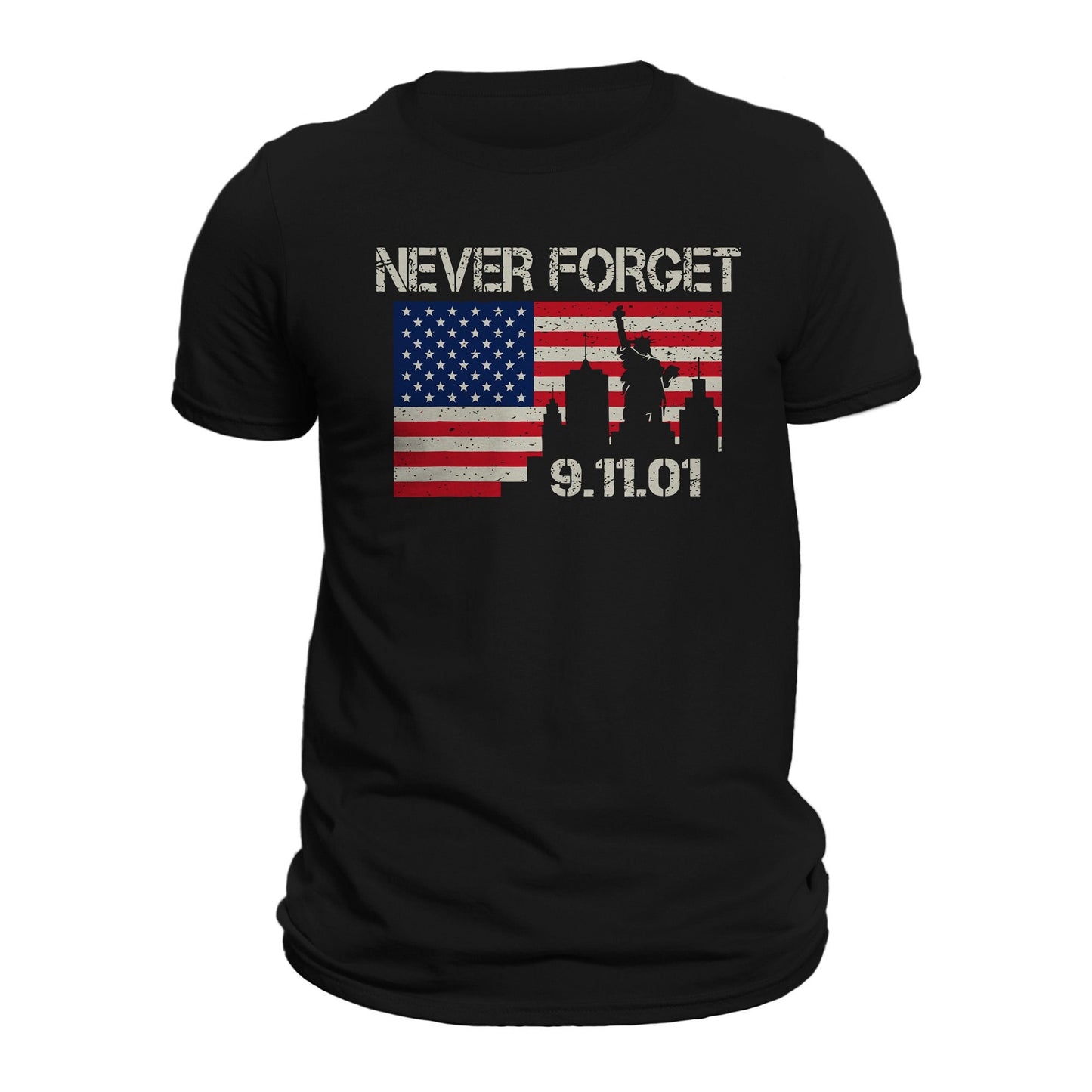 9/11 September 11th Never Forget Front or Back Print T-Shirt