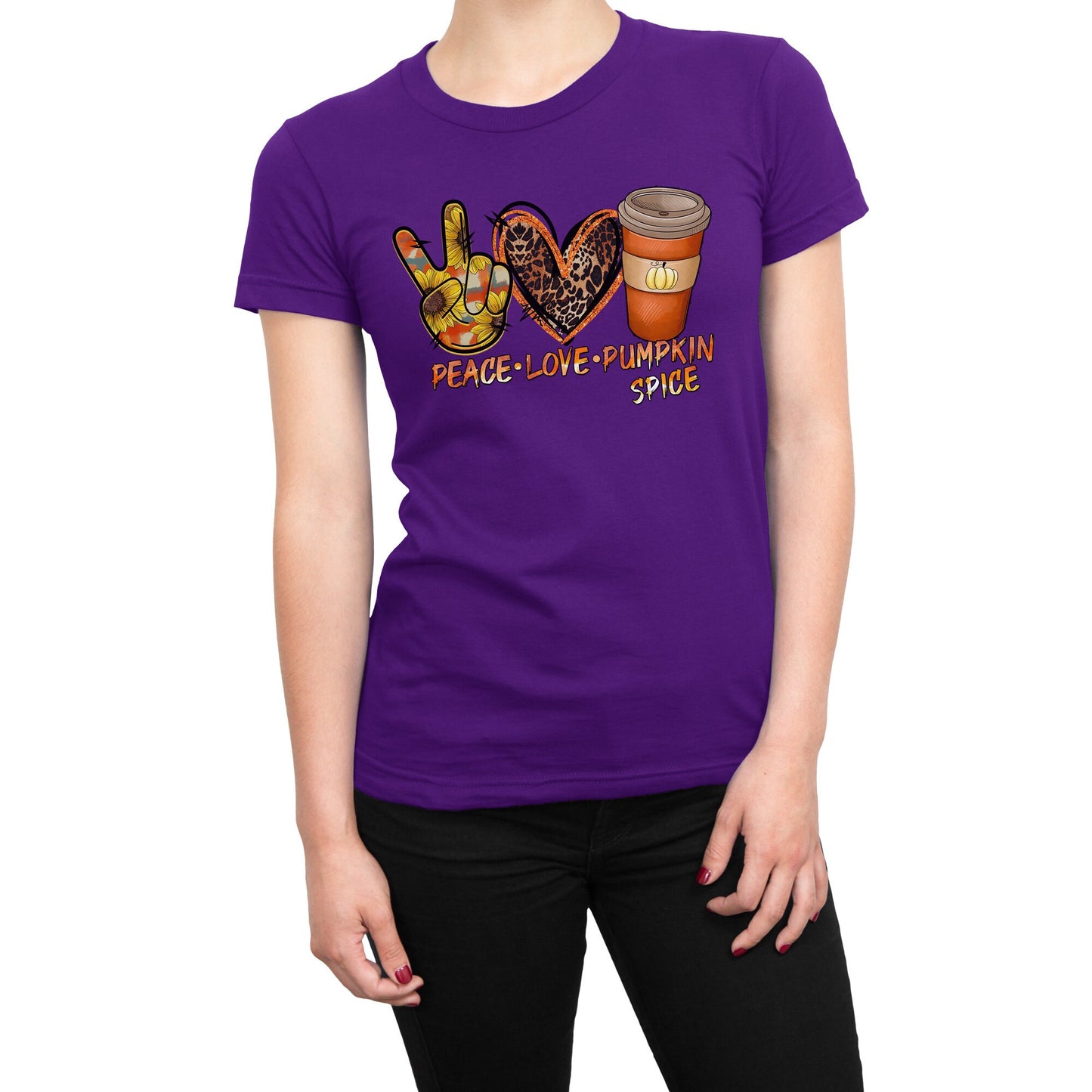 Peace Love Pumpkin Spice Halloween Fall T-Shirt