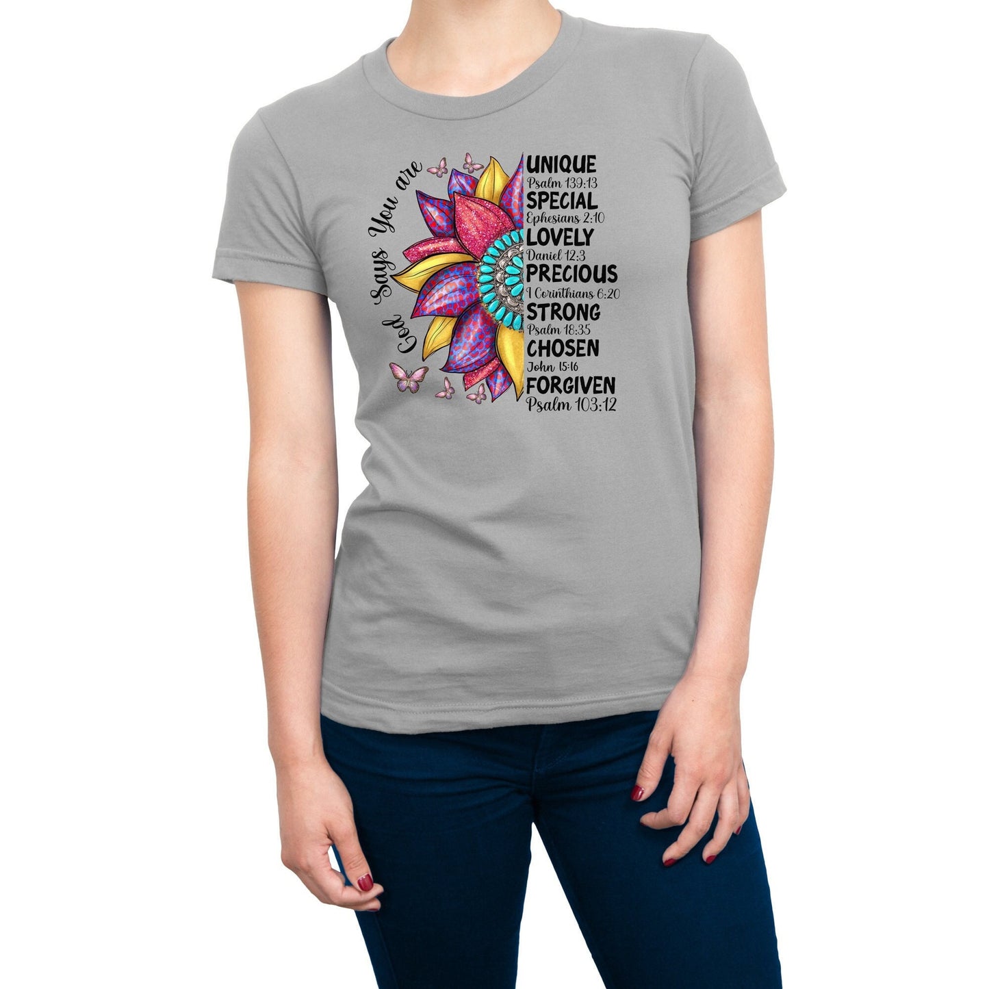 God Said You Are Unique Special Lovely Christian Religious Women's T-Shirt