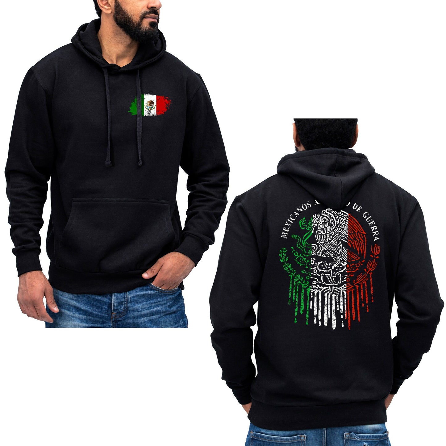 Mexicanos Al Grito De Guerra Mexican Flag Side Chest Hoodie Sweatshirt