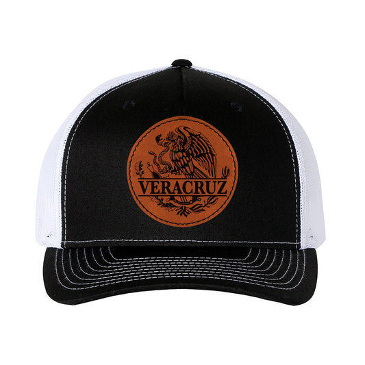 Trucker Hat Baseball Cap Mexican Hat Veracruz Mexico Eagle Leather Patch Style Hat