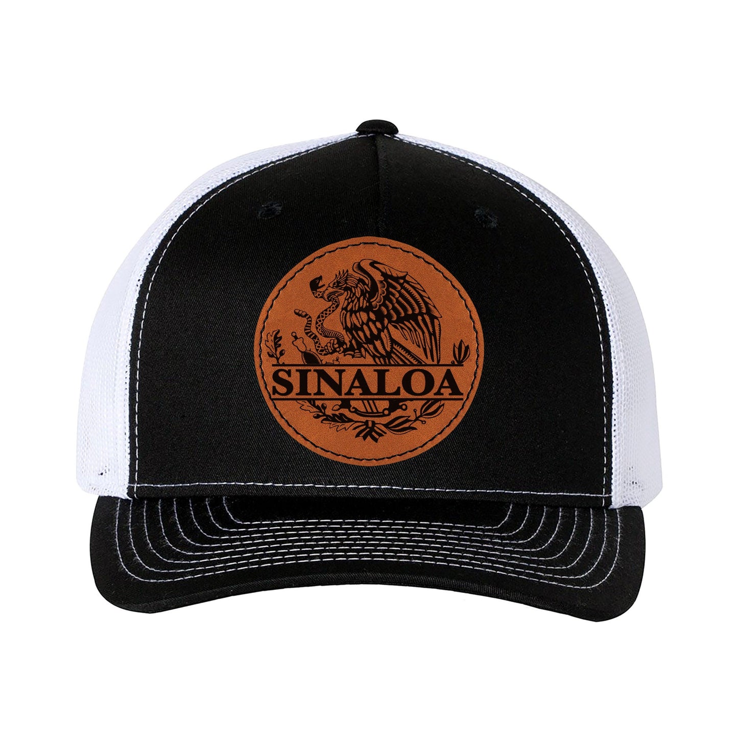 Trucker hat Baseball Cap Mexican Hat Sinaloa Mexico Eagle Leather Patch Style Hat