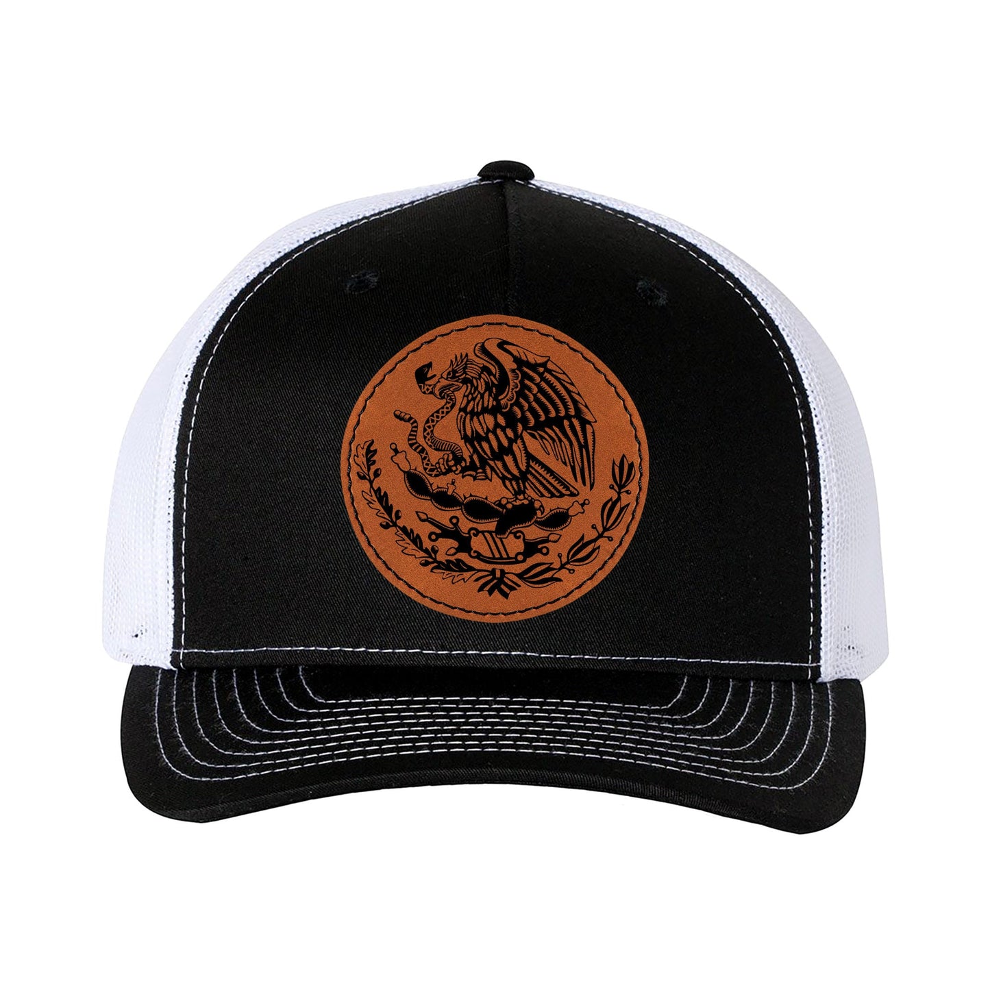 Trucker Hat Baseball Cap Mexican Hat Mexican Eagle Leather Patch Style Hat