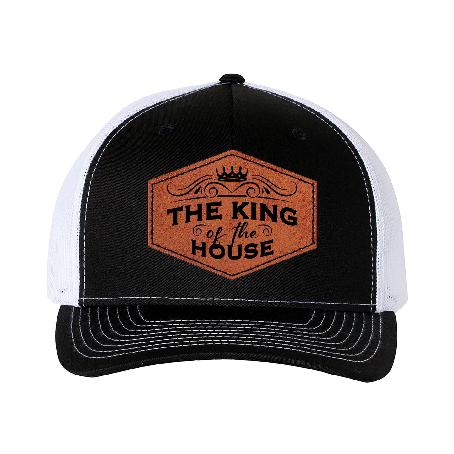 Trucker Hat Baseball Cap Father's Day Gift The King of The House Leather Patch Style Hat